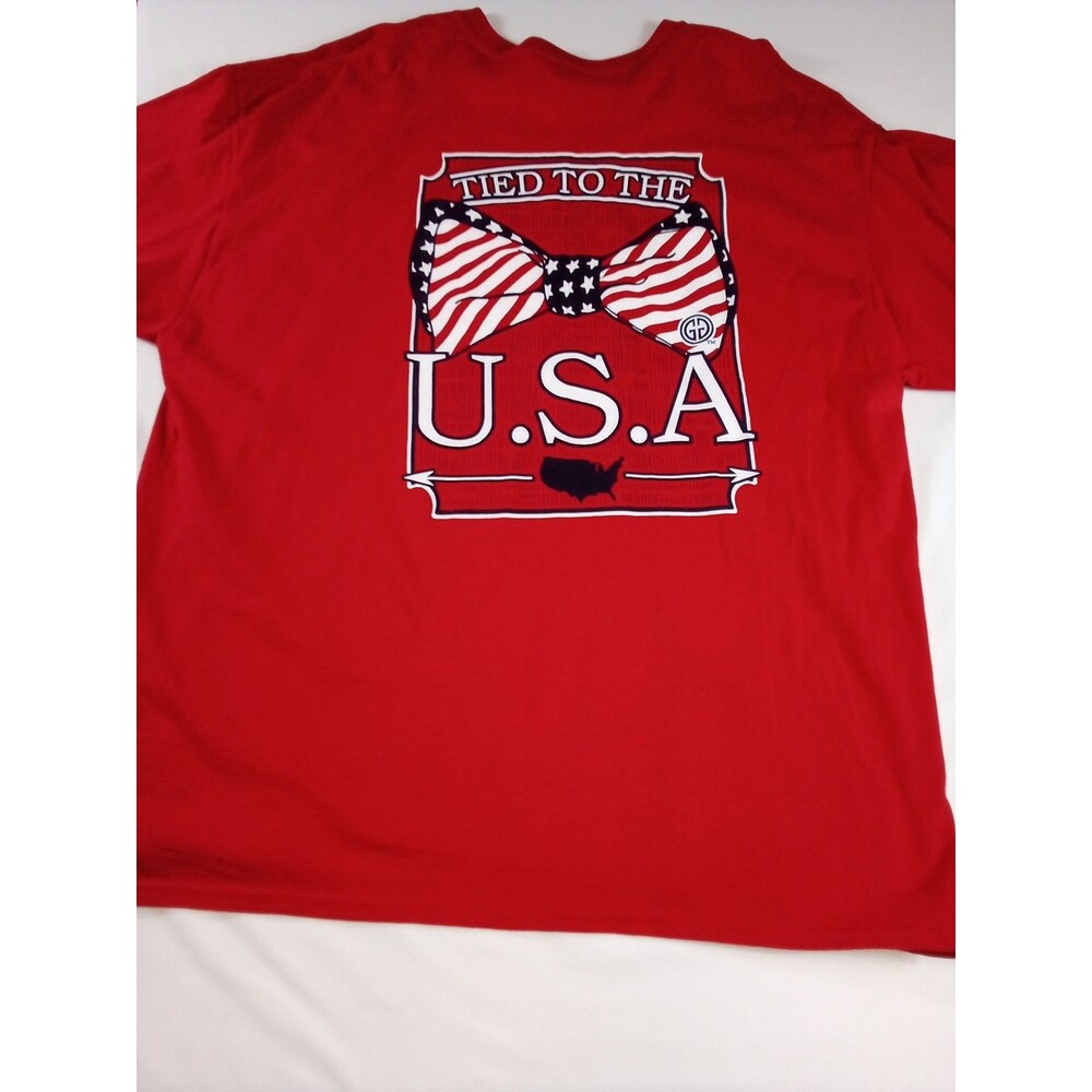 Women's‎ Gildan Red Ultra Cotton Tied To USA  Size 2XL
